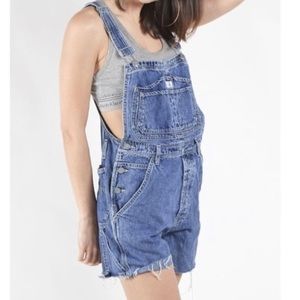 Vintage 90s Calvin Klein Overalls Cut off Shorts L Large